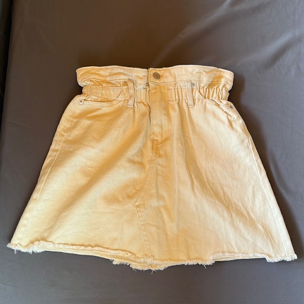 Nova Vintage Cream Denim‎ High Waist Skirt